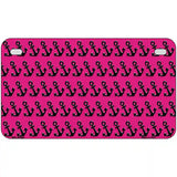 Pink Black Anchor Metal Novelty License Plate 7" x 4" (MP)
