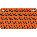 Orange Black Anchor Metal Novelty License Plate 7" x 4" (MP)