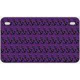 Purple Black Anchor Metal Novelty License Plate 7" x 4" (MP)