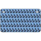 Light Blue Black Anchor Metal Novelty License Plate 7" x 4" (MP)