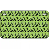 Lime Green Black Anchor Metal Novelty License Plate 7" x 4" (MP)
