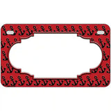 Red Black Anchor Scallop Center Metal Novelty License Plate 7" x 4" (MP)