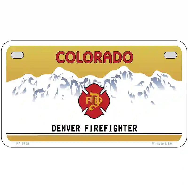 Denver Fire Fighter Metal Novelty License Plate 7" x 4" (MP)