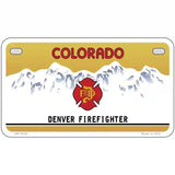 Denver Fire Fighter Metal Novelty License Plate 7" x 4" (MP)