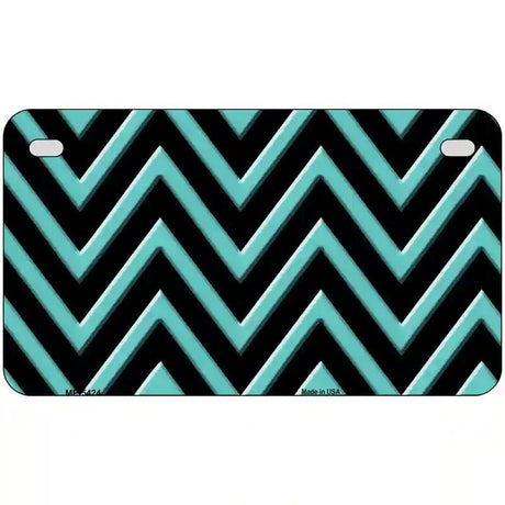 Tiffany Blue Chevron Metal Novelty License Plate 7" x 4" (MP)