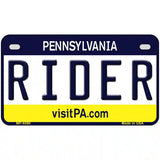 Rider Pennsylvania State Novelty Metal License Plate 7" x 4" (MP)