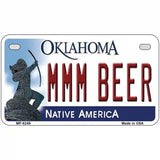 MMM Beer Oklahoma Novelty Metal License Plate 7" x 4" (MP)
