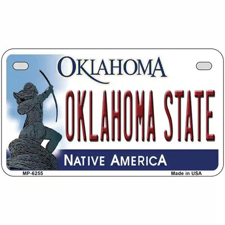 Oklahoma State Novelty Metal License Plate 7" x 4" (MP)