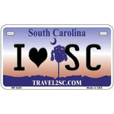 I Love South Carolina Novelty Metal License Plate 7" x 4" (MP)