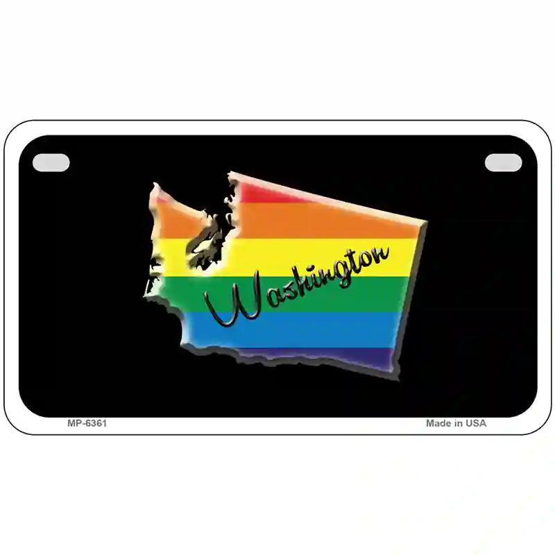 Washington Rainbow Metal Novelty License Plate 7" x 4" (MP)