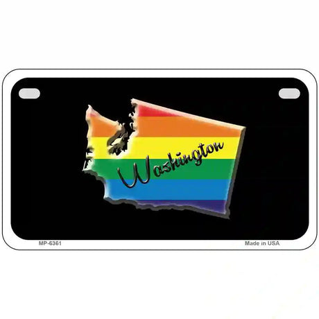 Washington Rainbow Metal Novelty License Plate 7" x 4" (MP)