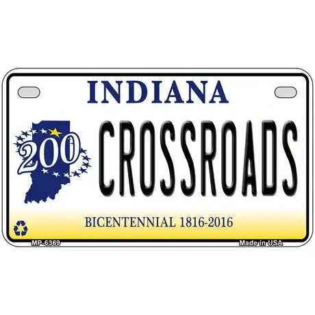 Crossroads Indiana Novelty Metal License Plate 7" x 4" (MP)
