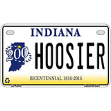 Hoosier Indiana Novelty Metal License Plate 7" x 4" (MP)