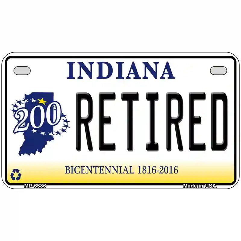 Retired Indiana Novelty Metal License Plate 7" x 4" (MP)