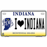 I Love Indiana Novelty Metal License Plate 7" x 4" (MP)