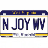 N Joy West Virginia Novelty Metal License Plate 7" x 4" (MP)
