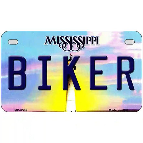 Biker Mississippi Novelty Metal License Plate 7" x 4" (MP)