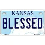 Blessed Kansas Novelty Metal License Plate 7" x 4" (MP)