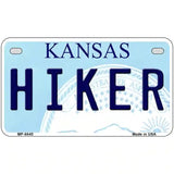 Hiker Kansas Novelty Metal License Plate 7" x 4" (MP)