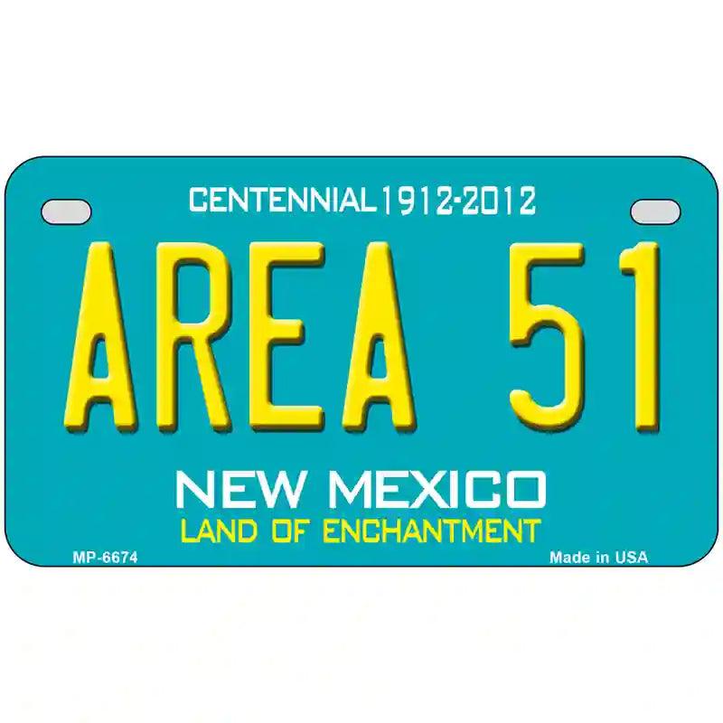 Area 51 New Mexico Novelty Metal License Plate 7" x 4" (MP)