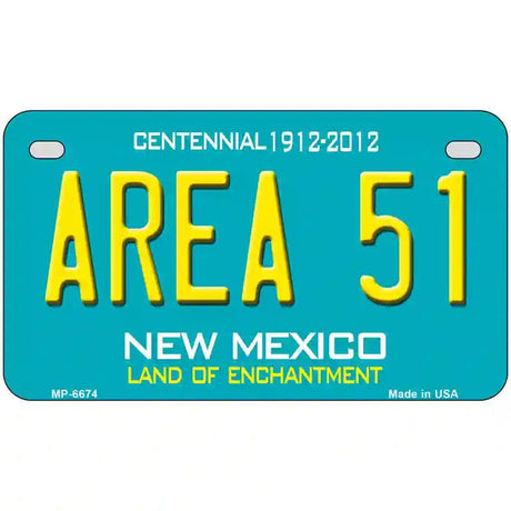 Area 51 New Mexico Novelty Metal License Plate 7" x 4" (MP)