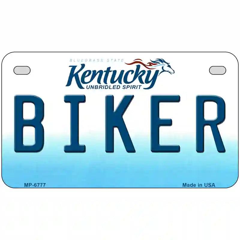 Biker Kentucky Novelty Metal License Plate 7" x 4" (MP)