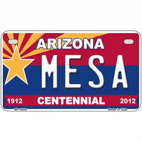 Arizona Centennial Mesa Novelty Metal License Plate 7" x 4" (MP)