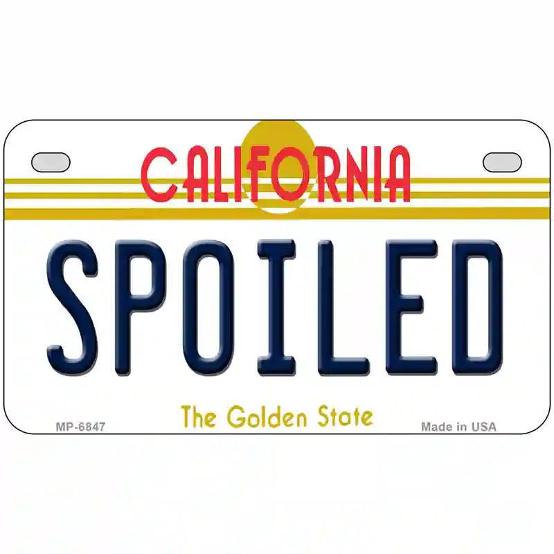 Spoiled California Novelty Metal License Plate 7" x 4" (MP)