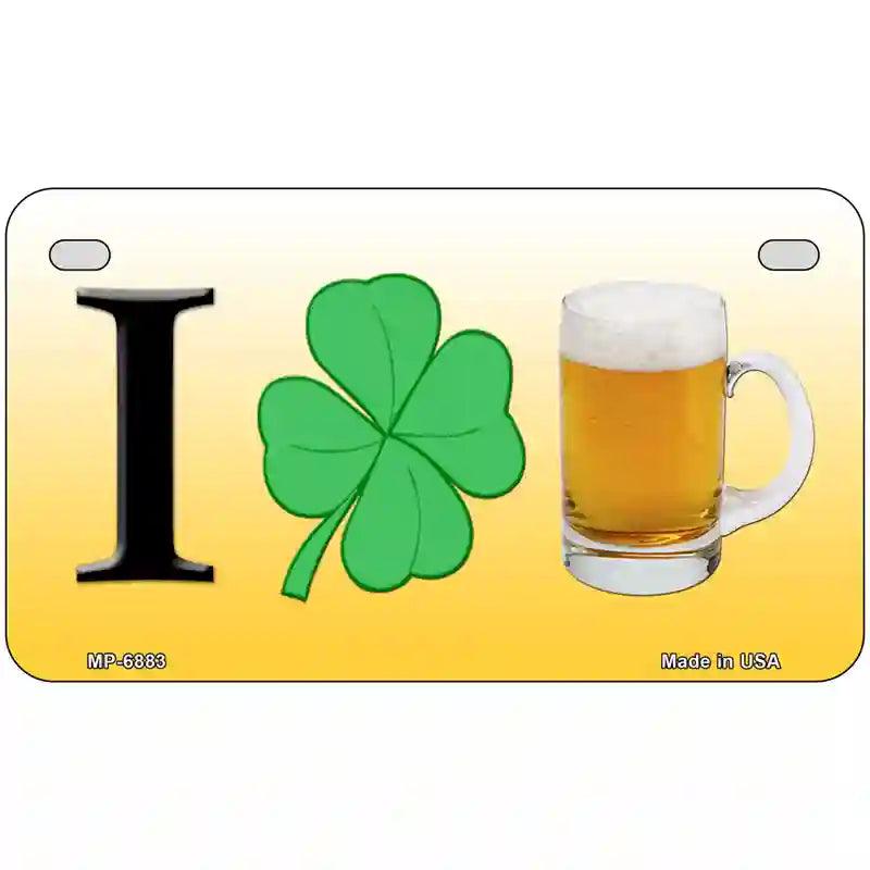 I Shamrock Beer Metal Novelty License Plate 7" x 4" (MP)