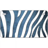 Light Blue White Zebra Oil Rubbed Metal Novelty License Plate 7" x 4" (MP)