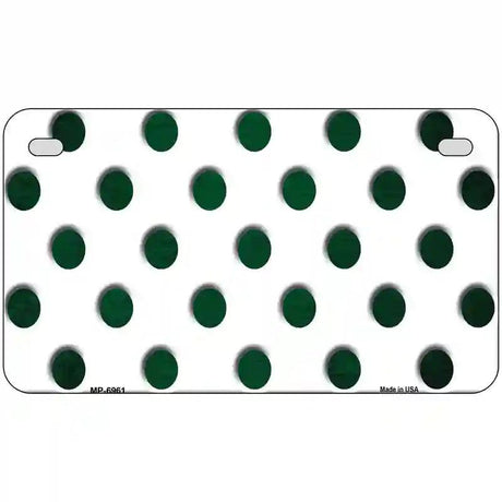 Green White Dots Oil Rubbed Metal Novelty License Plate 7" x 4" (MP)