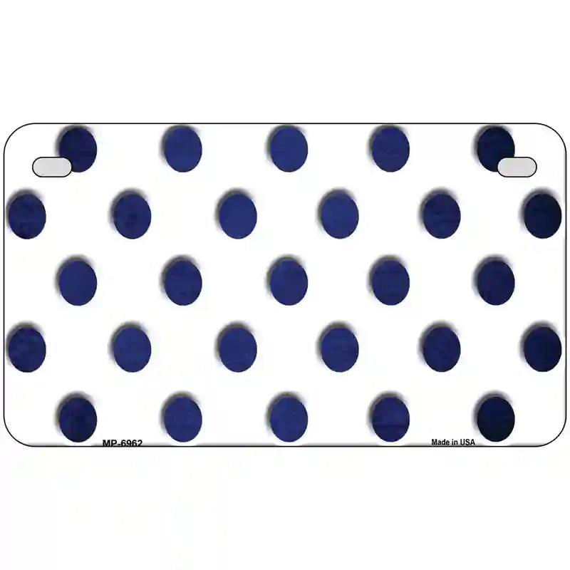 Blue White Dots Oil Rubbed Metal Novelty License Plate 7" x 4" (MP)