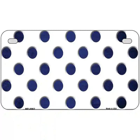 Blue White Dots Oil Rubbed Metal Novelty License Plate 7" x 4" (MP)