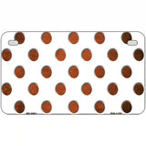 Orange White Dots Oil Rubbed Metal Novelty License Plate 7" x 4" (MP)