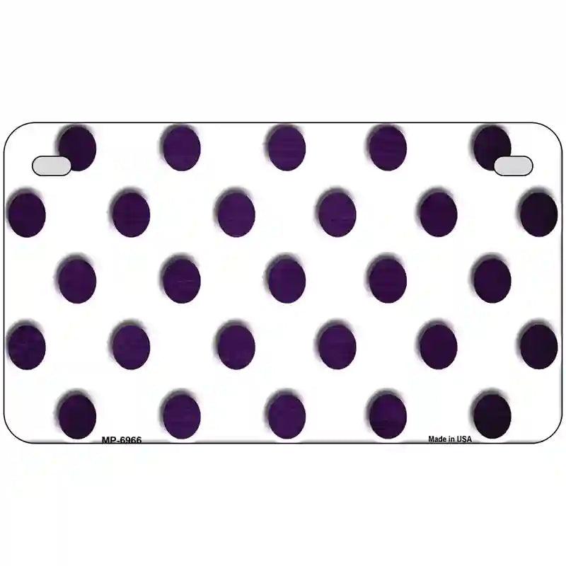 Purple White Dots Oil Rubbed Metal Novelty License Plate 7" x 4" (MP)