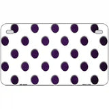 Purple White Dots Oil Rubbed Metal Novelty License Plate 7" x 4" (MP)