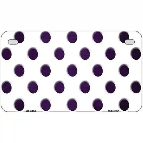 Purple White Dots Oil Rubbed Metal Novelty License Plate 7" x 4" (MP)