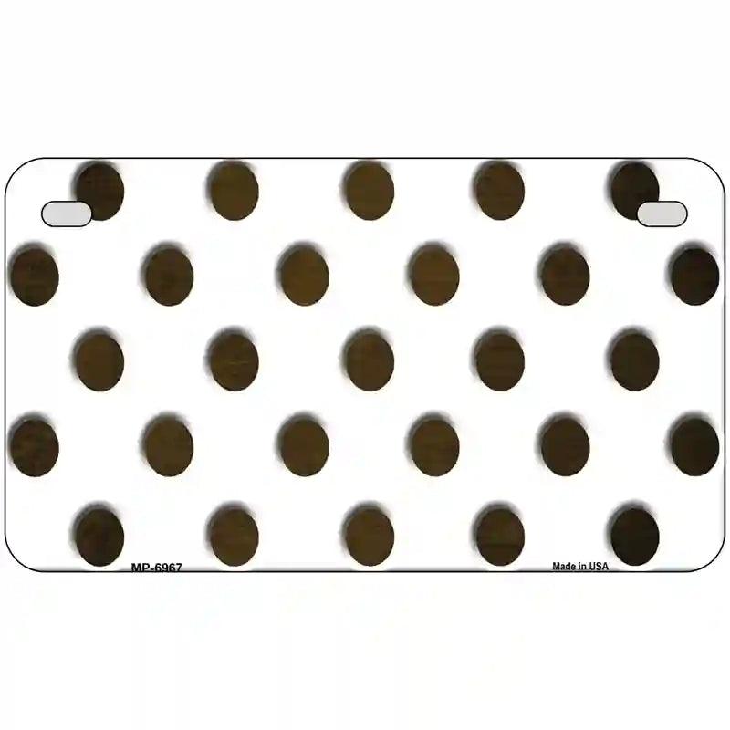 Brown White Dots Oil Rubbed Metal Novelty License Plate 7" x 4" (MP)