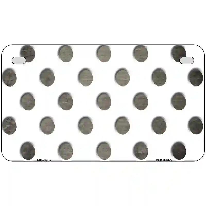 Tan White Dots Oil Rubbed Metal Novelty License Plate 7" x 4" (MP)