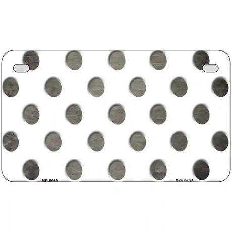Tan White Dots Oil Rubbed Metal Novelty License Plate 7" x 4" (MP)