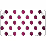 Pink White Dots Oil Rubbed Metal Novelty License Plate 7" x 4" (MP)