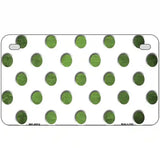 Lime Green White Dots Oil Rubbed Metal Novelty License Plate 7" x 4" (MP)