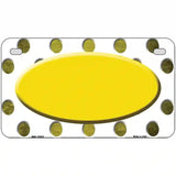 Yellow White Dots Oval Oil Rubbed Metal Novelty License Plate 7" x 4" (MP)
