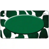 Green White Oval Giraffe Oil Rubbed Metal Novelty License Plate 7" x 4" (MP)