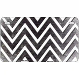 Black White Chevron Oil Rubbed Metal Novelty License Plate 7" x 4" (MP)