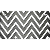 Gray White Chevron Oil Rubbed Metal Novelty License Plate 7" x 4" (MP)