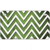Lime Green White Chevron Oil Rubbed Metal Novelty License Plate 7" x 4" (MP)