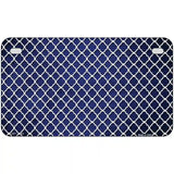 Blue White Quatrefoil Oil Rubbed Metal Novelty License Plate 7" x 4" (MP)