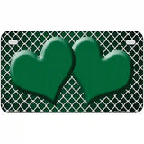 Green White Quatrefoil Hearts Oil Rubbed Metal Novelty License Plate 7" x 4" (MP)
