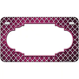 Pink White Quatrefoil Scallop Oil Rubbed Metal Novelty License Plate 7" x 4" (MP)